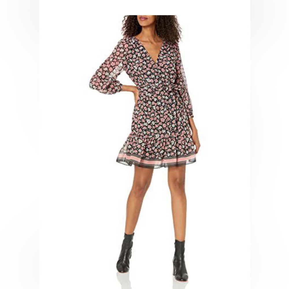 New Club Monaco Floral V-Neck Mini Dress size 8